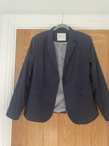 Quba cotton navy blazer size - navy,