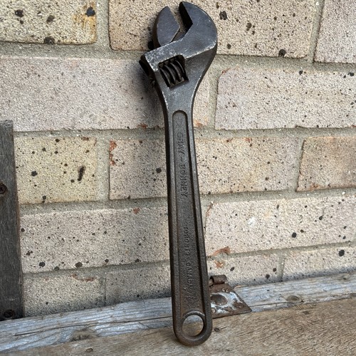 Vintage adjustable wrench gray - vintage,