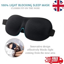 Soft Padded Sleep 3D Mask Eye Blackout Luxurious Blindfold Travel Eye Cover UK