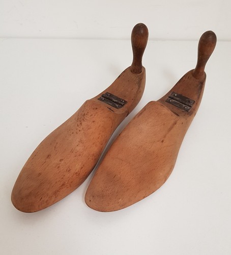 Pair vintage wooden shoe - of,
