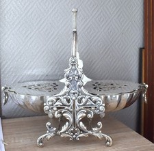 Antique Victorian Silver Metal Folding Cookie Box