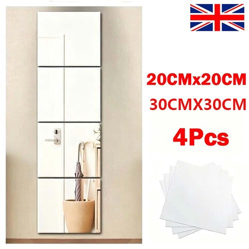 4pcs 30x30cm mirror tiles - tiles, wall