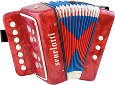 Scarlatti Child's 7key MELODEON in RED, Key of C. Mini Accoridon from Hobgoblin