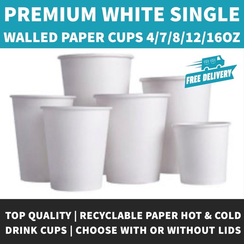 White paper coffee cups - white,