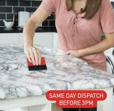 D-C FIX GLOSSY BLACK WHITE SELF ADHESIVE MARBLE STICKY BACK PLASTIC VINYL FABLON