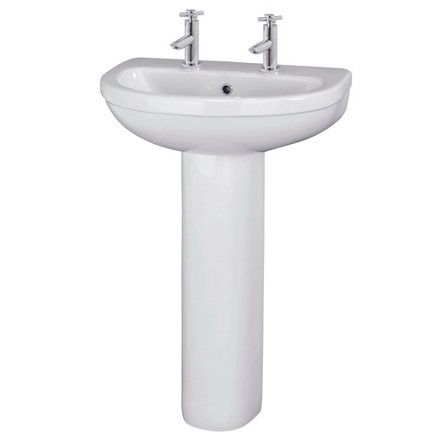 Full pedestal wash basin 555mm - wash,