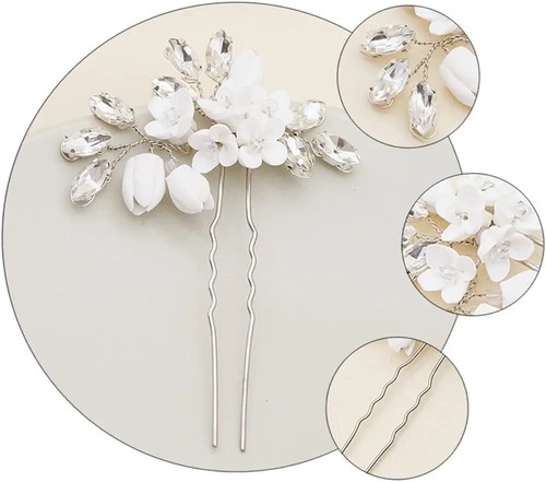 White flower crystal - white,