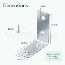 L Shape Angle Brackets for wood Repair Corner Brackets Galvanized All Sizes DIY