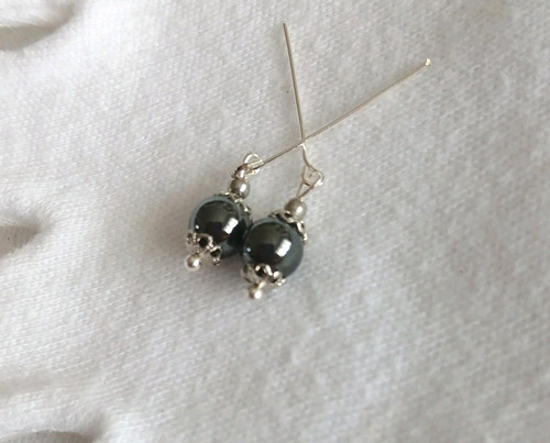 Doll earrings black shiny - earrings,