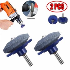 2 Pack Lawn Mower Blade Sharpener Garden Grinder Wheel Rotary Stone Drill Tool