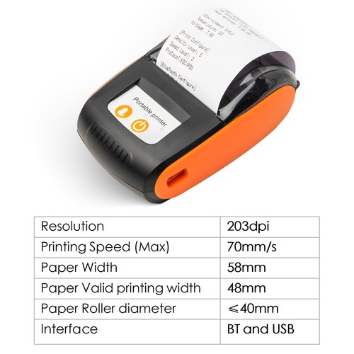 Portable receipt printer 58mm - portable,