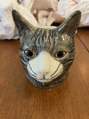 Quail pottery cat egg cup - quail,