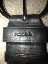 PRADA BLACK LEATHER STUINNING BELT LADIES.. Lovely Condition..35”Approx..