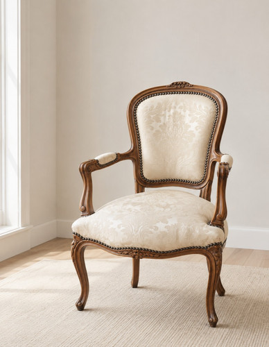 Louis style walnut armchair - walnut,
