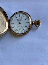 ANTIQUE 1894 ELGIN ART NOUVEAU FANCY GOLD FILL HUNTER 6S 7J POCKET WATCH RUNS!