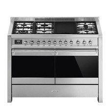 Smeg Opera 120cm Dual Fuel Range Cooker with Electric Griddle - Stainless  A4-81
