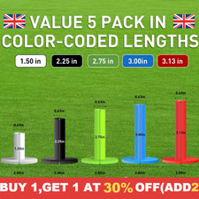 5 Pack Golf Rubber Tees Driving Range Mixed Size Practice Mat UK