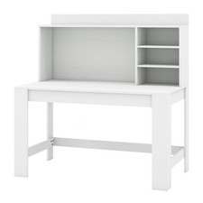 Home Office Desk Bedroom Writing Desk with 3 Storage Shelves-White