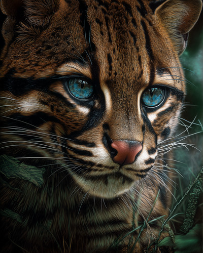 8x10 ocelot face close - face, close-up