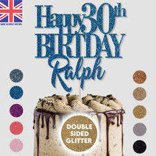 Personalised Cake Topper Happy Birthday Any Age Any Name 50th 60th 70th 80th