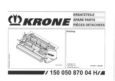 Krone Large Square Bale PreChop - Parts Manual