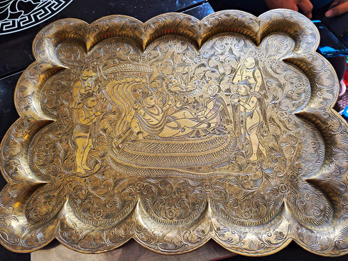 Engraved brass scalloped - engraved,