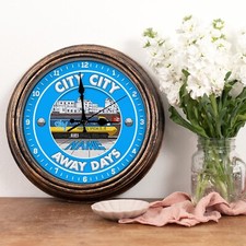 Personalised Manchester Clock Football Fan Bar Round Hanging Away Days FTC41