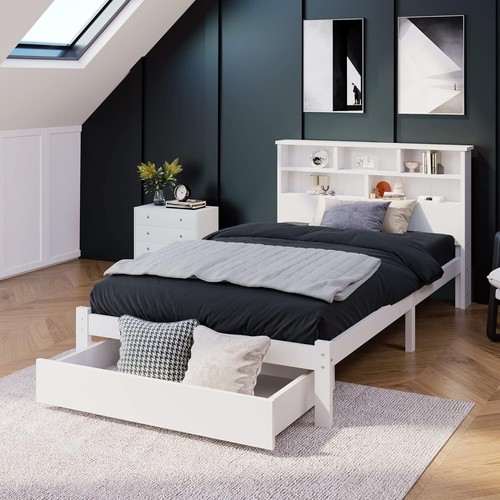 Single bed frame white - single,