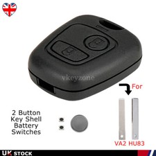 2 Button Key Case Replace For Toyota Aygo 2005 - 2014 Remote Fob Shell + Battery