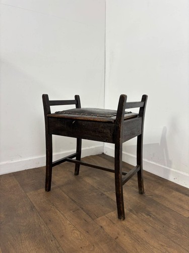 Vintage beech piano stool - beech,