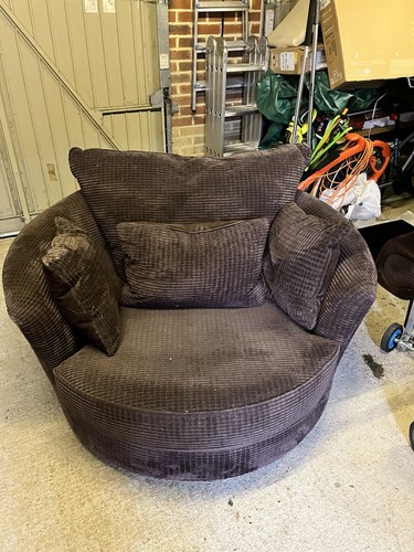 Dfs brown swede cuddle chair - dfs,