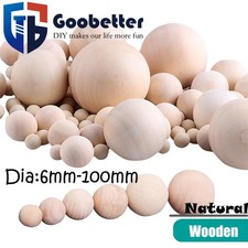 Natural Round Wooden Craft Wood Balls Beads With No Hole 6mm -100mm Diameter DIY