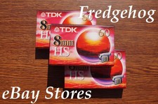 3 x TDK P5-60 HS (HIGH STANDARD) VIDEO 8 / 8mm / Hi8 CAMCORDER TAPES / CASSETTES