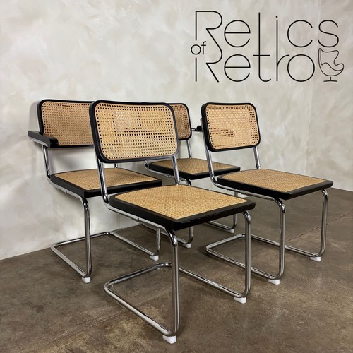 Four black cane rattan marcel - black,