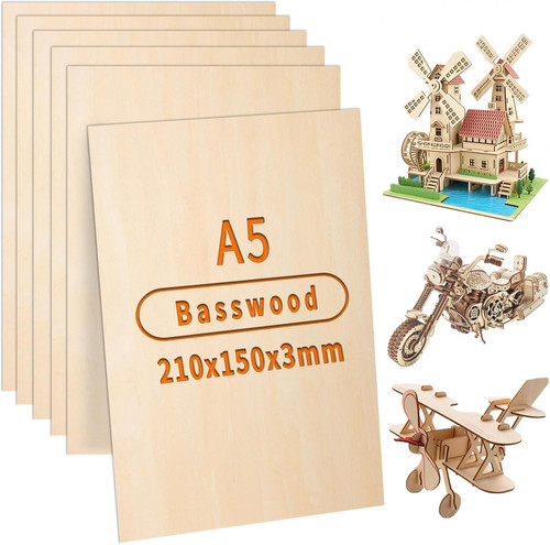 210x150mm basswood sheets - 210x150mm, 3mm