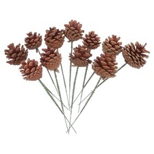  30pcs Pine Cone Picks: Natural Pine Cones on Stems for Christmas Floral