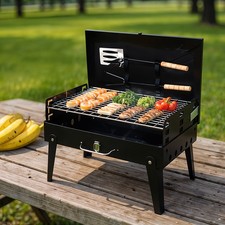 Portable Mini Barbecue Barrel BBQ Grill Charcoal Smoker Garden Outdoor Camping