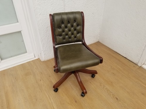 Vintage green leather - green,