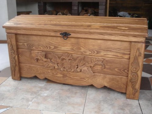 Wooden blanket box coffee - blanket,