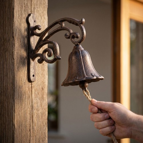 Flower shaped doorbell rustic - flower,