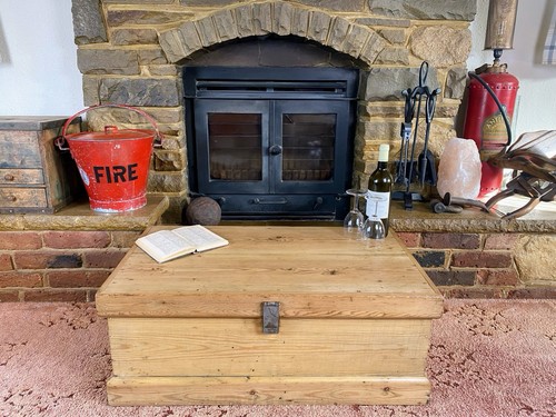 Old antique pine chest - pine,