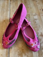 Pink Embroidered Flat T-Bar
