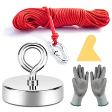 Neosmuk Fishing Magnet, 500 lb+ Giant Rare Earth Magnet with Rope, Large and Big