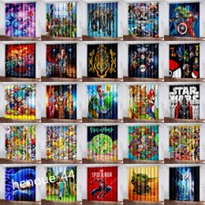 3D Characters Ready Made Pair Thick Thermal Blackout Curtains Ring Top Eyelet UK