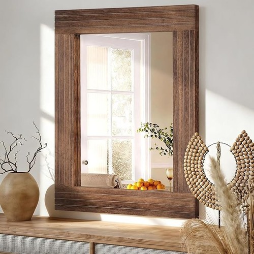 Wall mirror framed brown - wall,