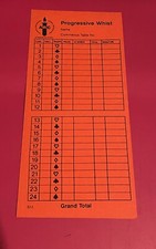 10 x VINTAGE  PROGRESSIVE WHIST SCORE CARD (cardboard)