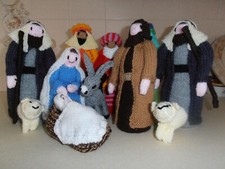 Hand Knitted Nativity Set With Donkey from Jean Greenhowe Pattern