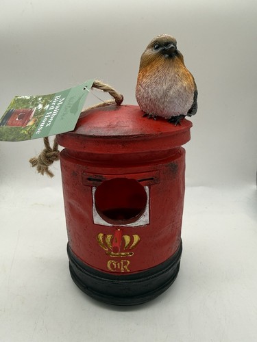 Red pillar post box bird - pillar,