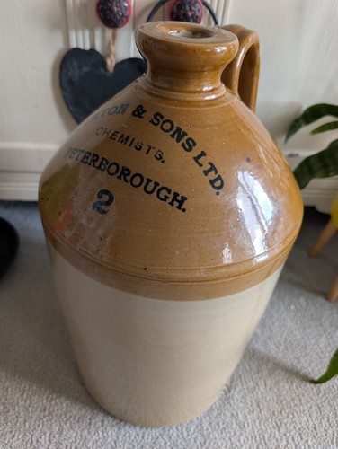 Antique gal stoneware flagon - 2,