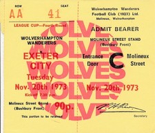 TICKET: Wolves v Exeter City